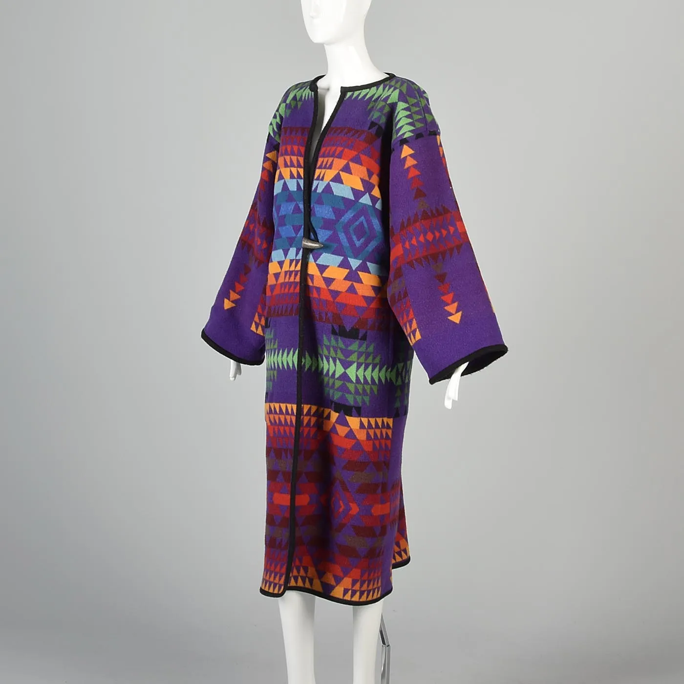 1970s Pendleton Beaver State Colorful Blanket Coat