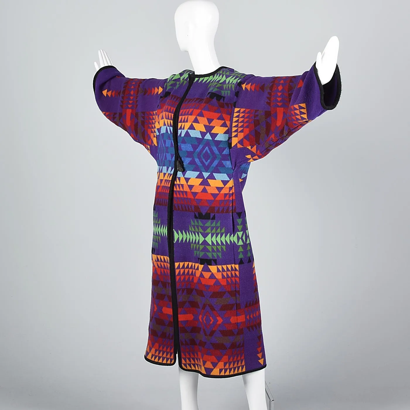 1970s Pendleton Beaver State Colorful Blanket Coat