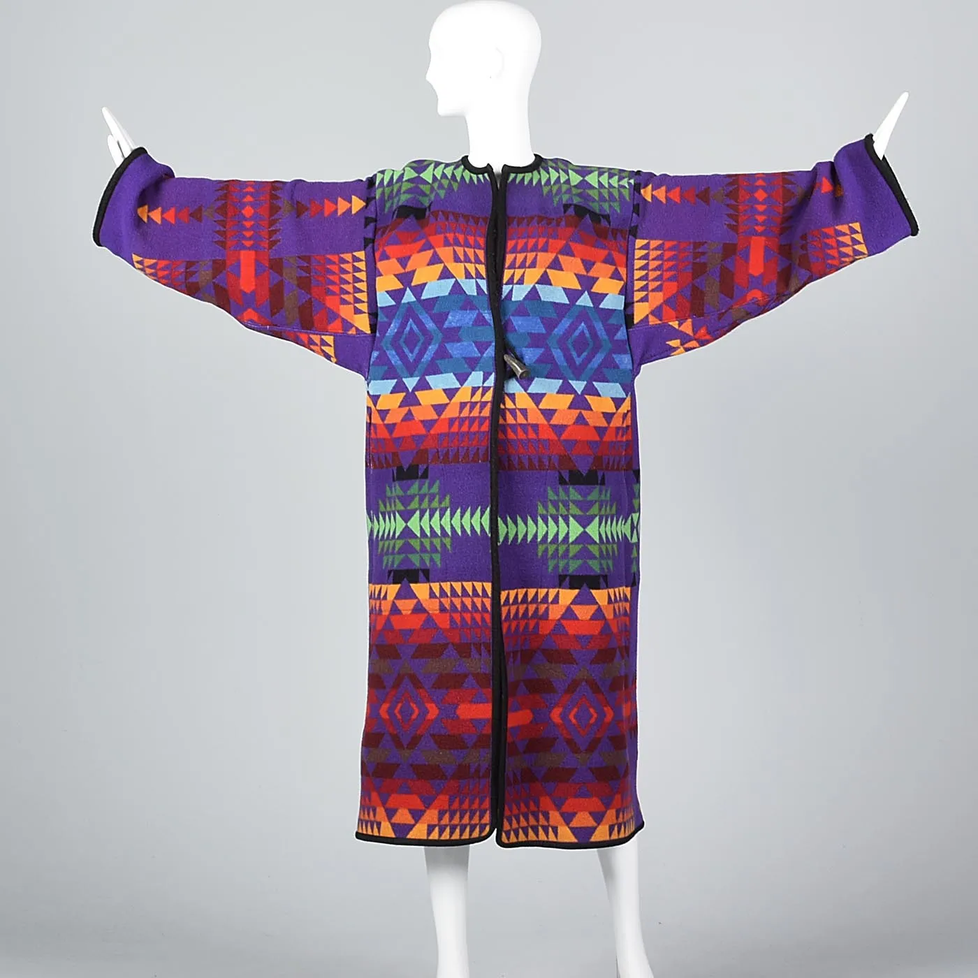 1970s Pendleton Beaver State Colorful Blanket Coat