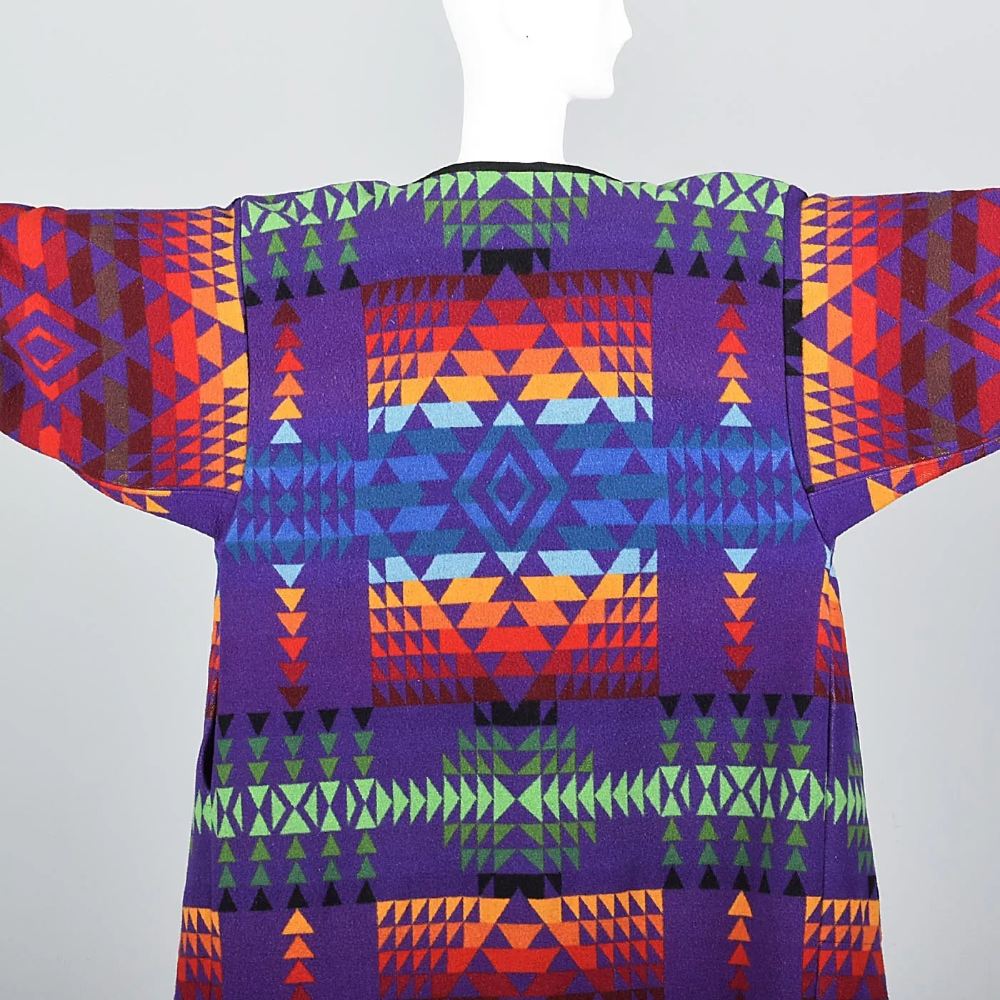 1970s Pendleton Beaver State Colorful Blanket Coat