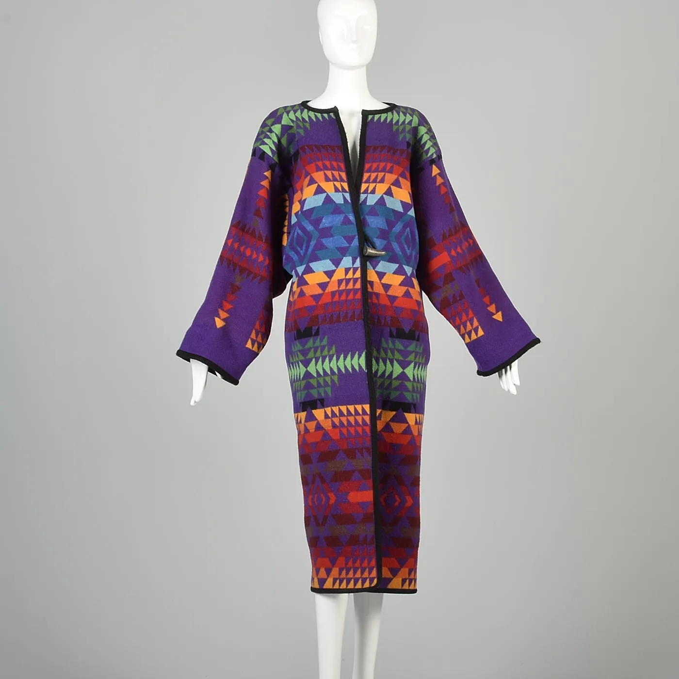 1970s Pendleton Beaver State Colorful Blanket Coat