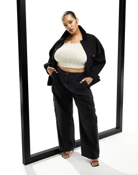 ASOS DESIGN Curve cargo jeans in black