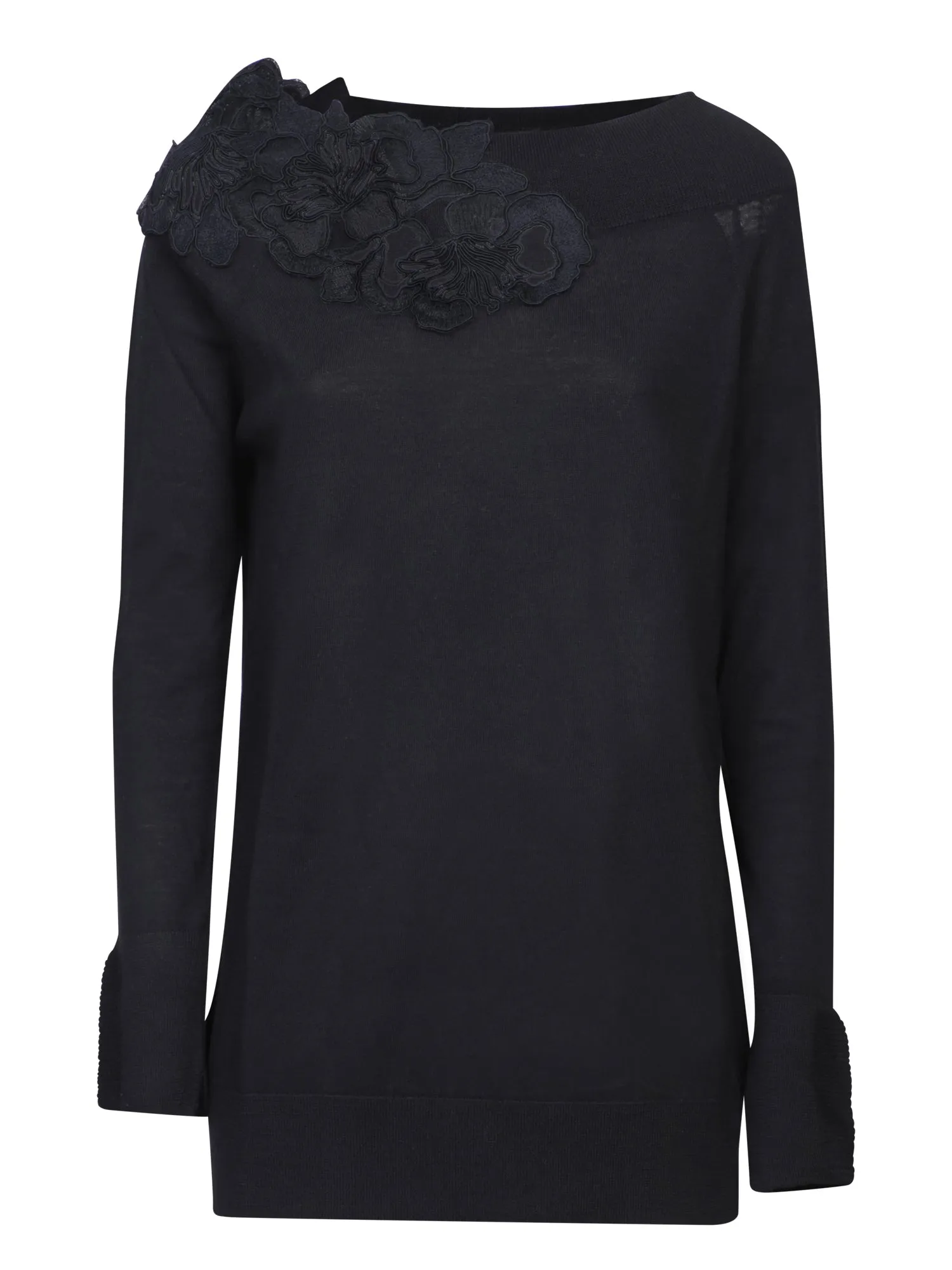 Black Embroidered Sweater