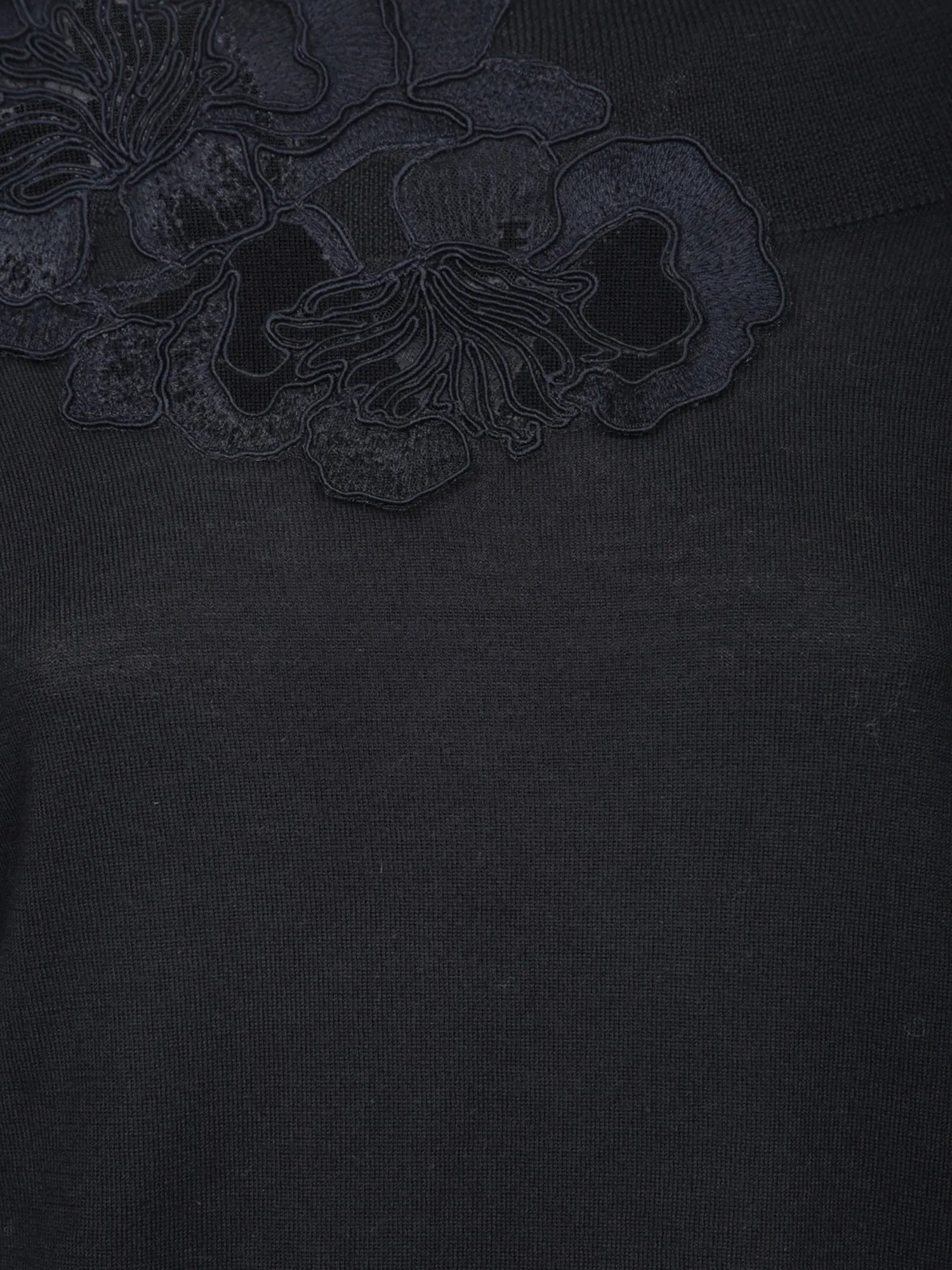 Black Embroidered Sweater
