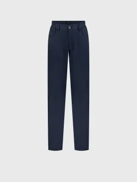 Blue Trousers with Calf Suede Patch