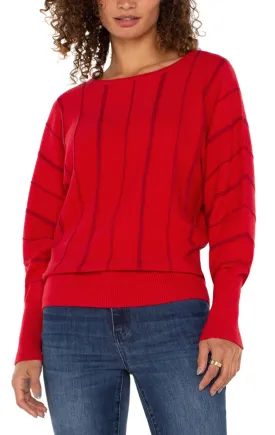 Boat Neck Dolman - Tango Red