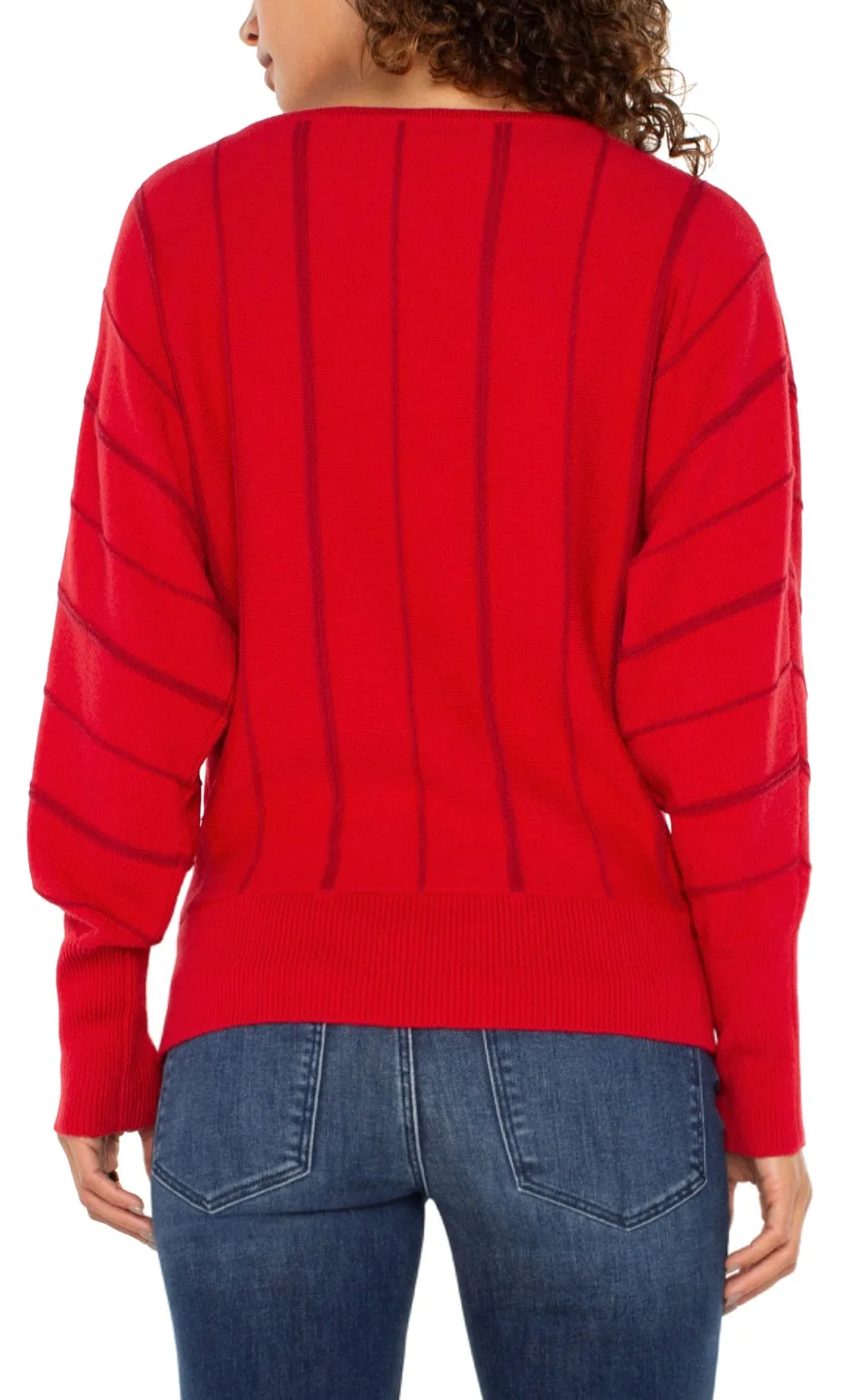 Boat Neck Dolman - Tango Red