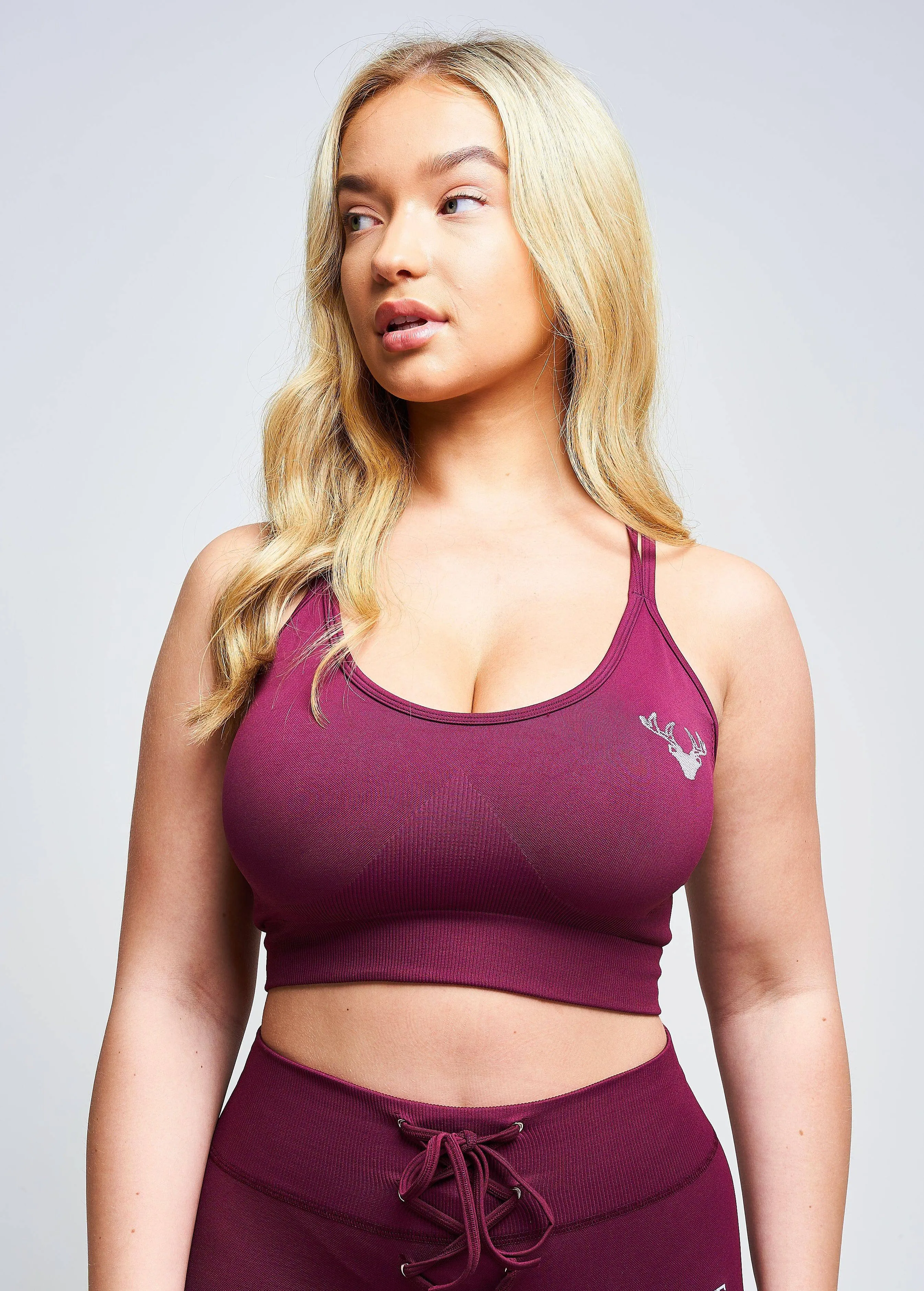 Boundless Recycled Strappy Sports Bra - Burgundy