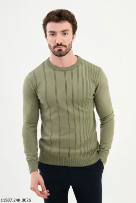Brabion Dante Slim Fit Khaki Knitted Sweater