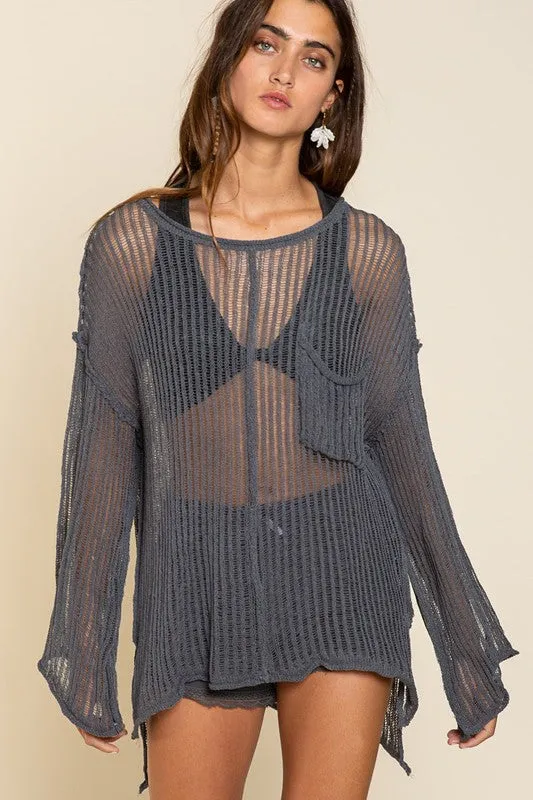 Breezy Boho Boat Neck Sweater