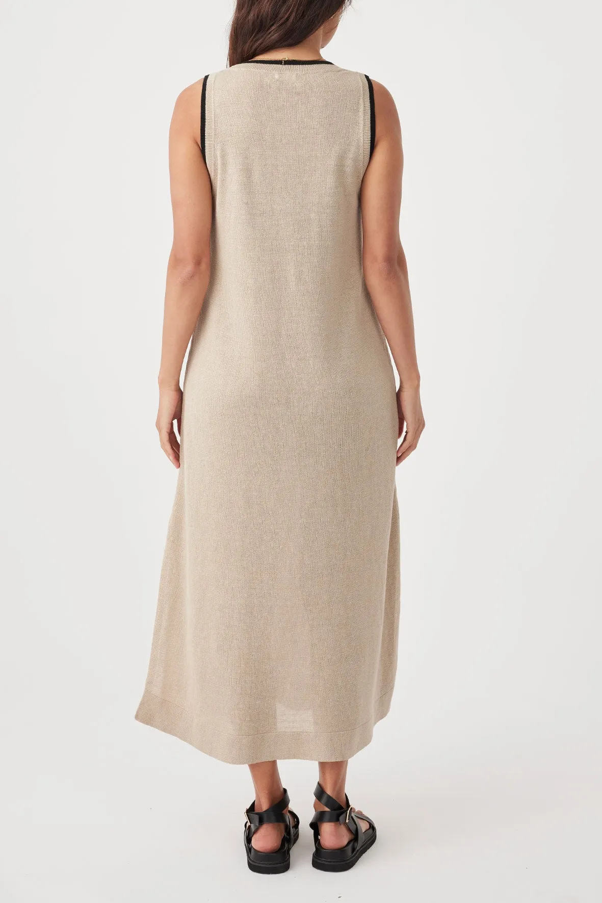 Brie Linen Knit Midi Dress - Taupe