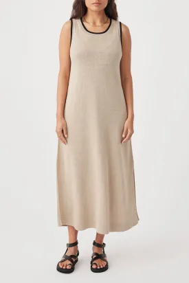 Brie Linen Knit Midi Dress - Taupe