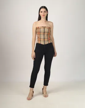 Checkered Strapless Tube Top
