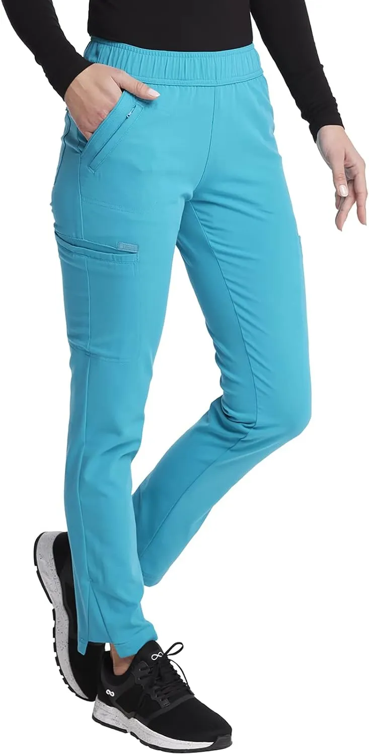Cherokee Euphoria Women Scrubs Pant Mid Rise Tapered Leg Drawstring CK140A