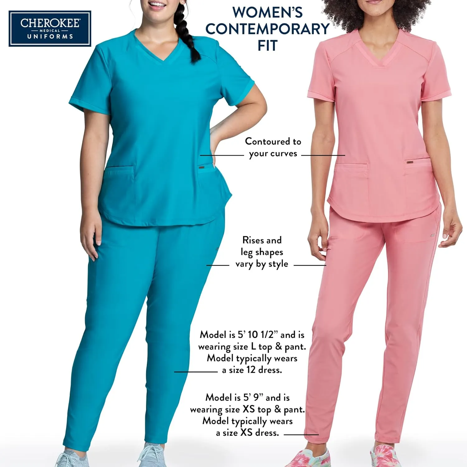 Cherokee Euphoria Women Scrubs Pant Mid Rise Tapered Leg Drawstring CK140A