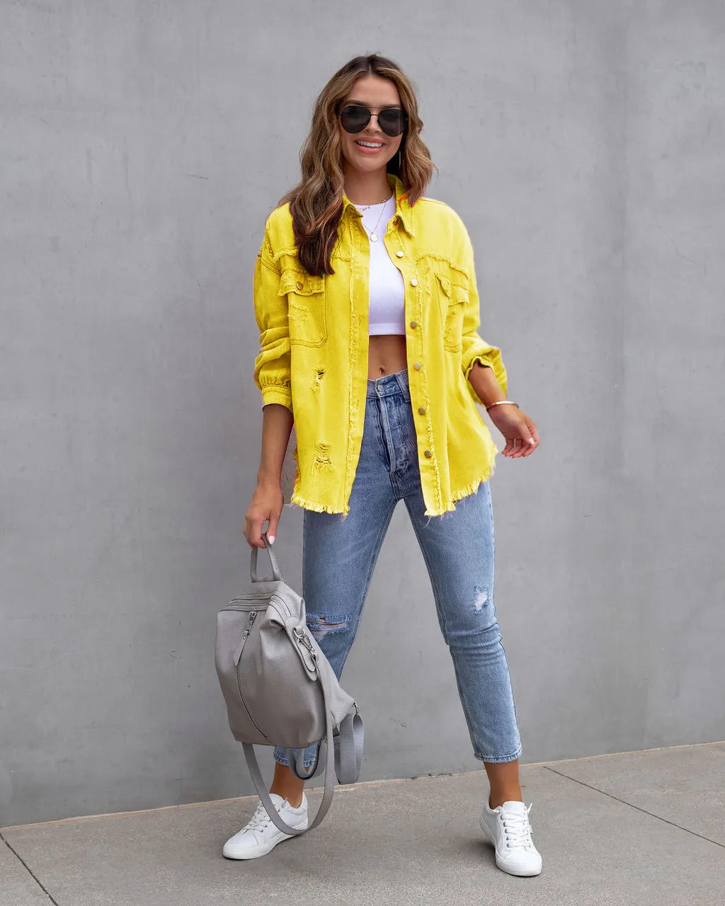 Clara | Women's Tattered Denim Jacket