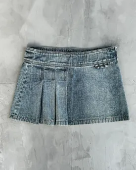 DIESEL DENIM PLEATED MINI SKIRT - S