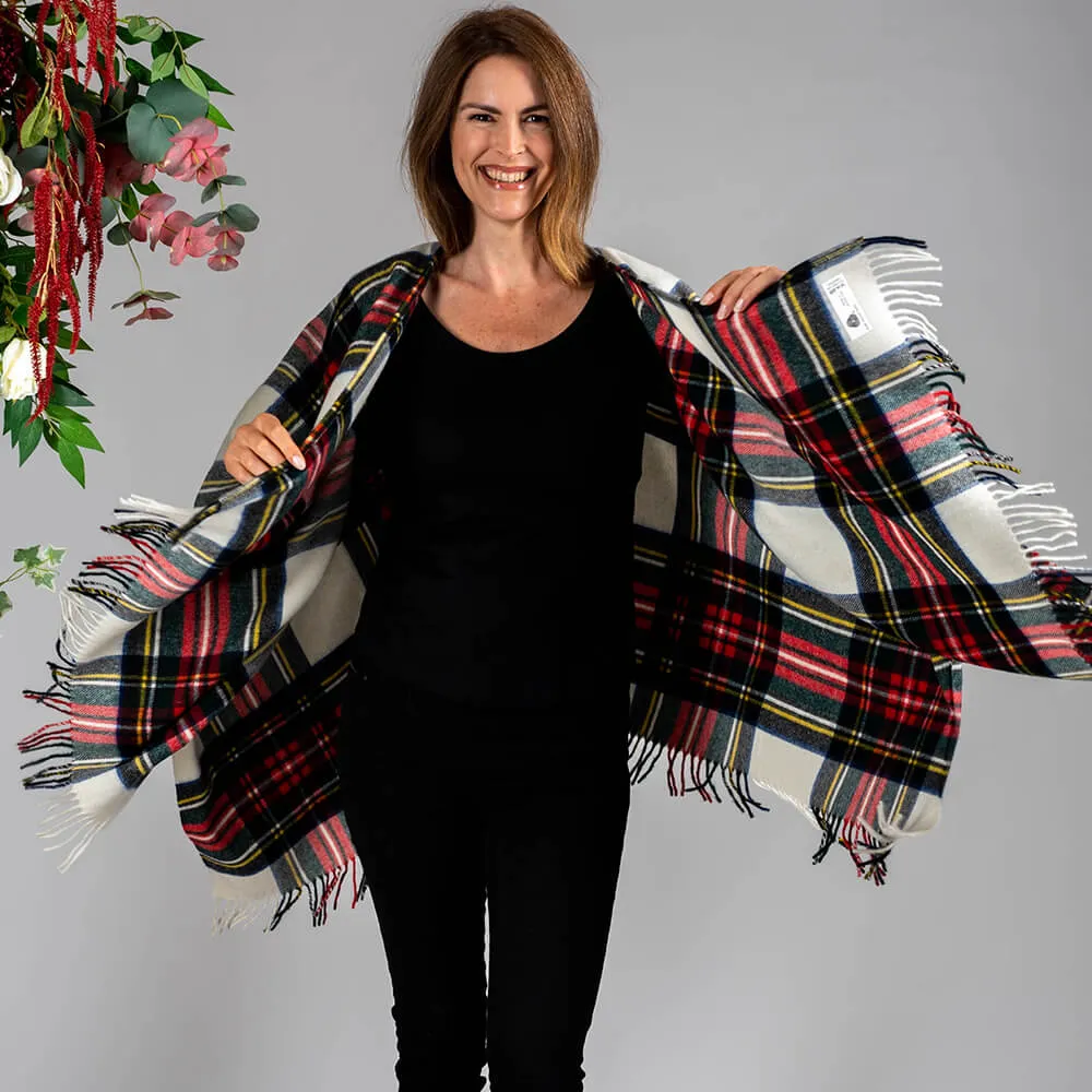 Dress Stewart Tartan Merino Wool Cape