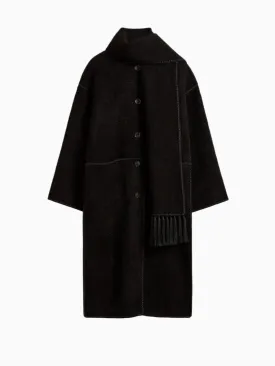 Embroidered scarf coat