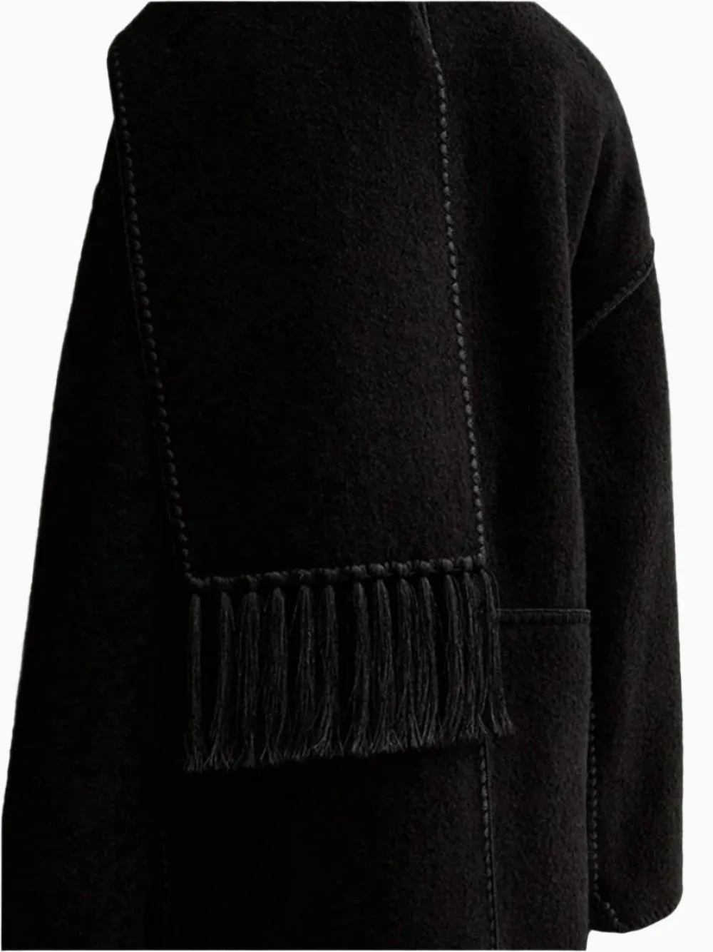 Embroidered scarf coat