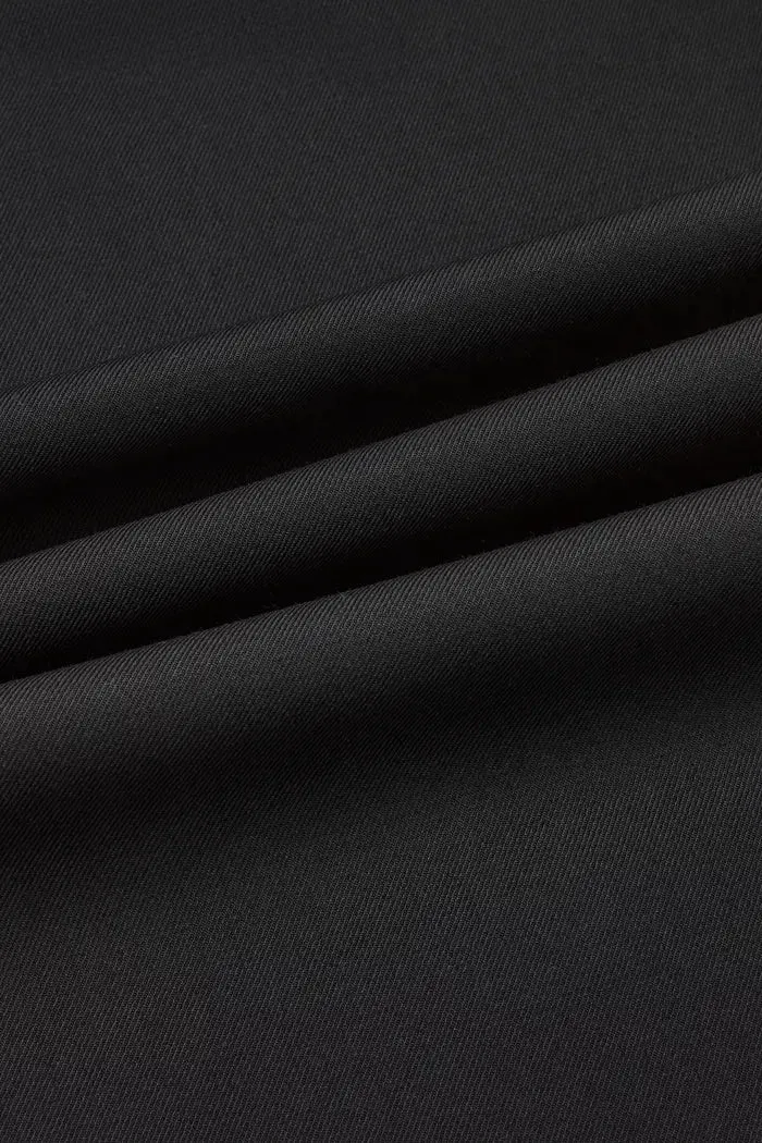 Ezra Wide Leg Trousers in Wool Twill