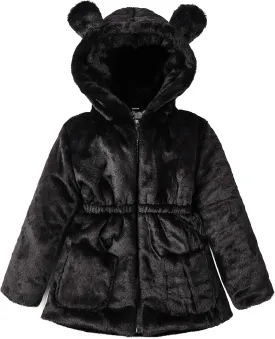 FARVALUE Baby Girls Winter Coats Toddler Faux Fur Hooded Warm Cozy Zip-Up Jacket for Little Girls
