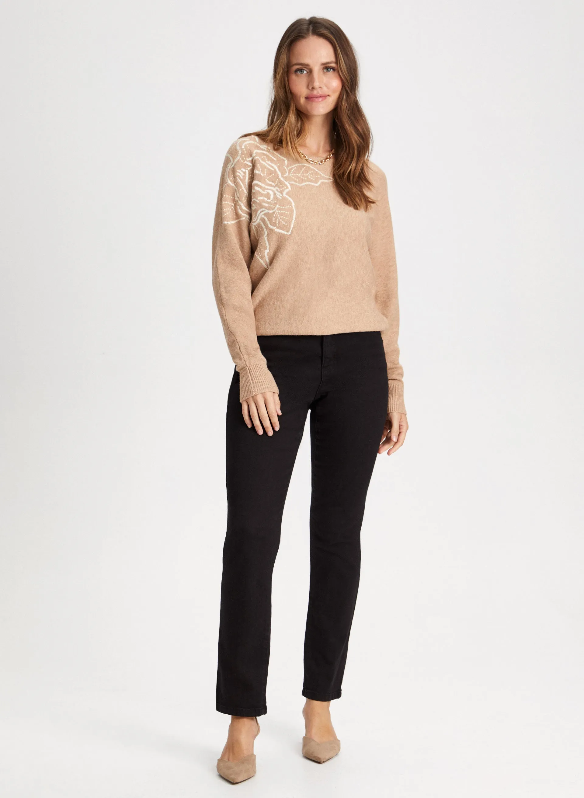 Floral Motif Sweater
