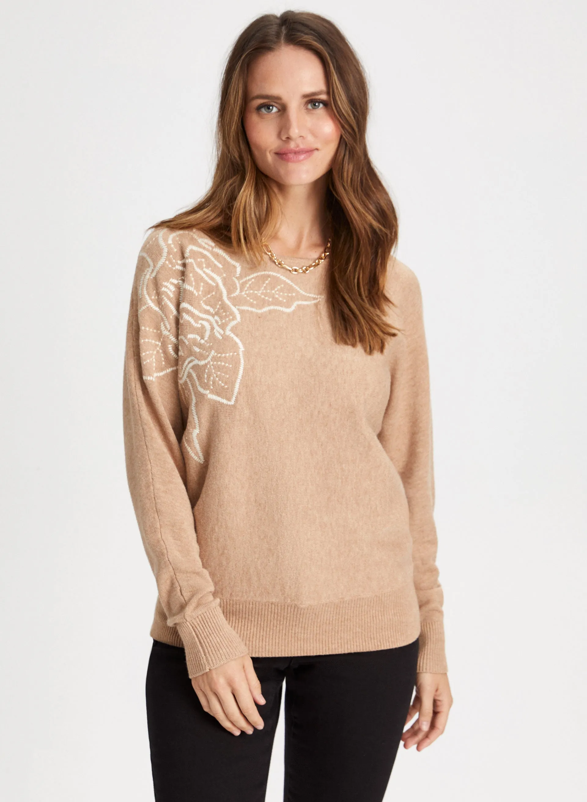 Floral Motif Sweater