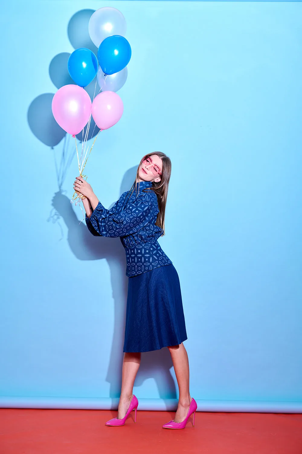 【FLOW】Hemp Eco-Denim Midi Skirt