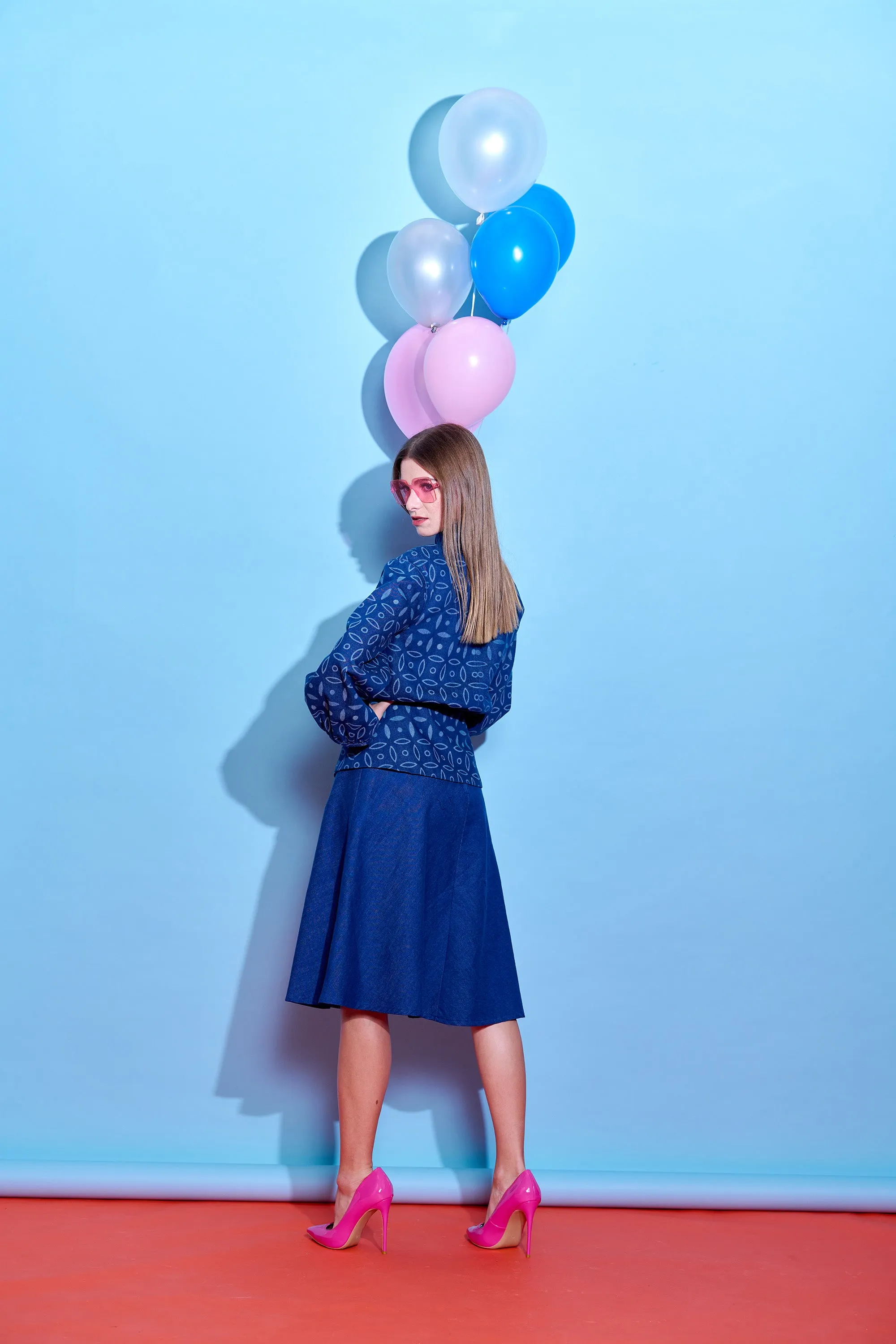【FLOW】Hemp Eco-Denim Midi Skirt