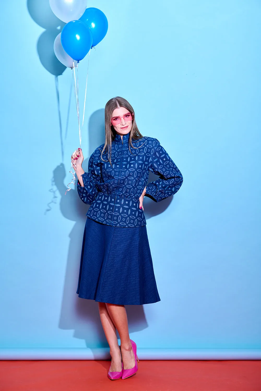 【FLOW】Hemp Eco-Denim Midi Skirt