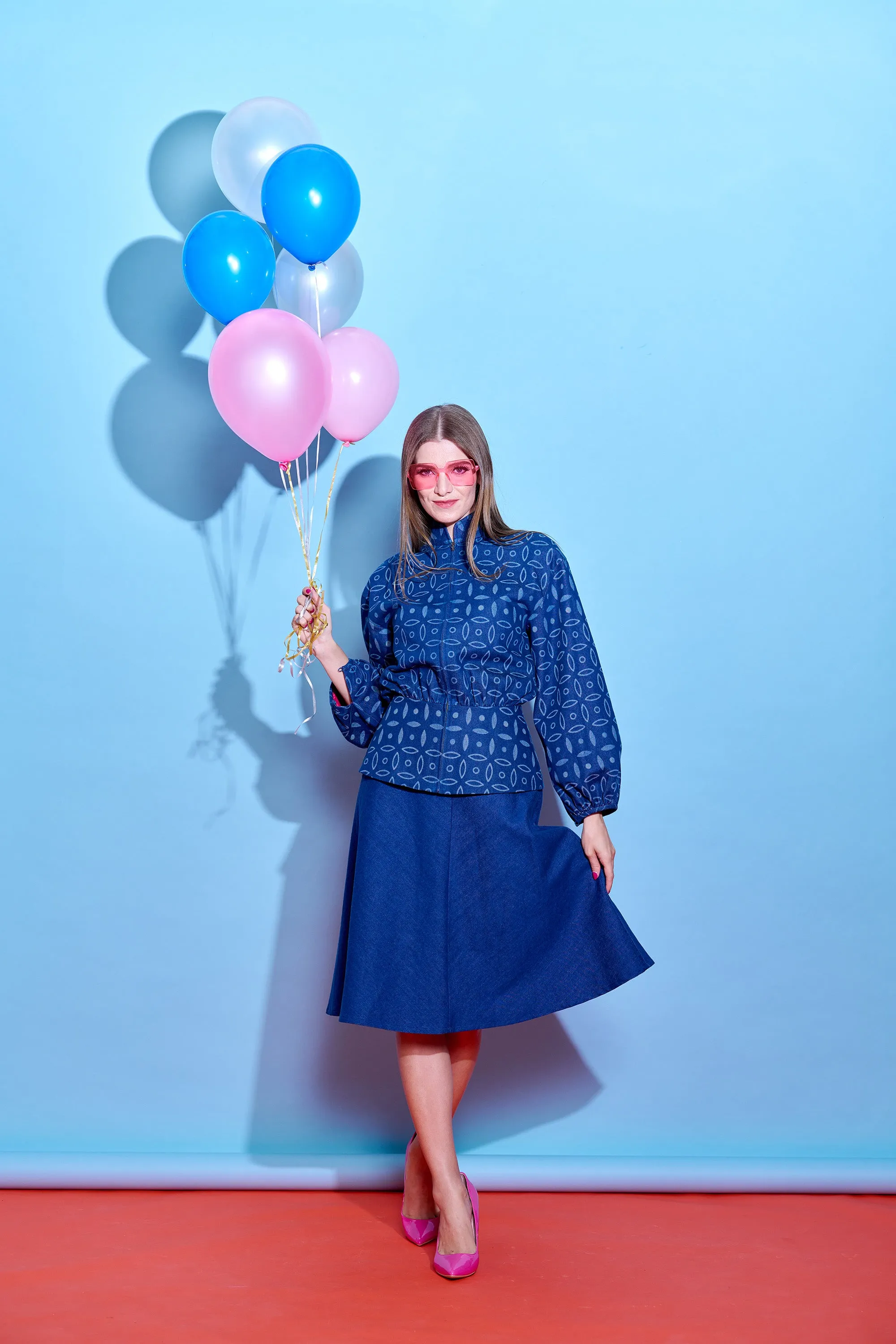 【FLOW】Hemp Eco-Denim Midi Skirt