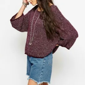 Free People Under Your Spell 3/4 Sleeve Oversized Slouchy Sweater (XS)