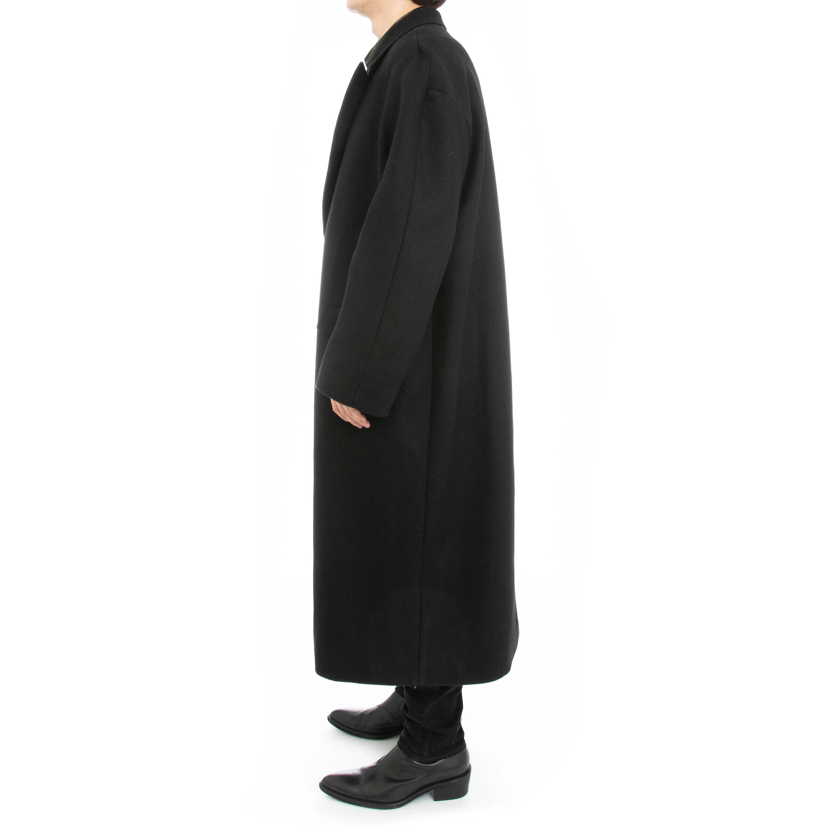 FW19 Ankle Length Lord Black Wool Coat