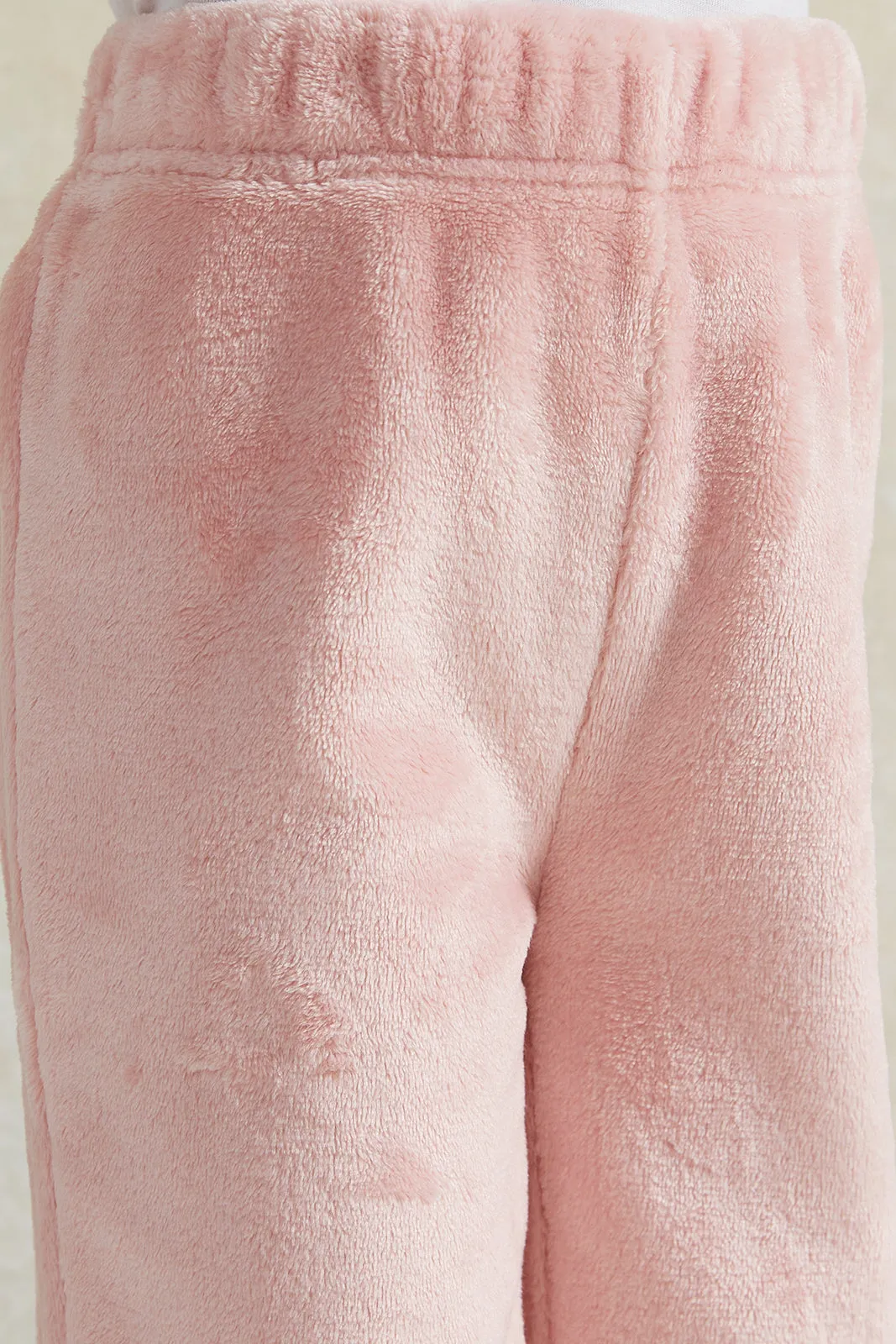 Girls Pink Velour Active Pants