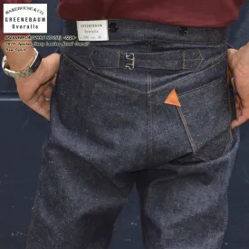 GREENEBAUM OVERALLS (WARE HOUSE) "1228" 1874 3POCKET HEAVY LEATHER BOUND OVERALL (INDIGO DENIM)
