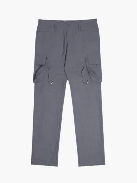 Grey Trousers with Buckle Details