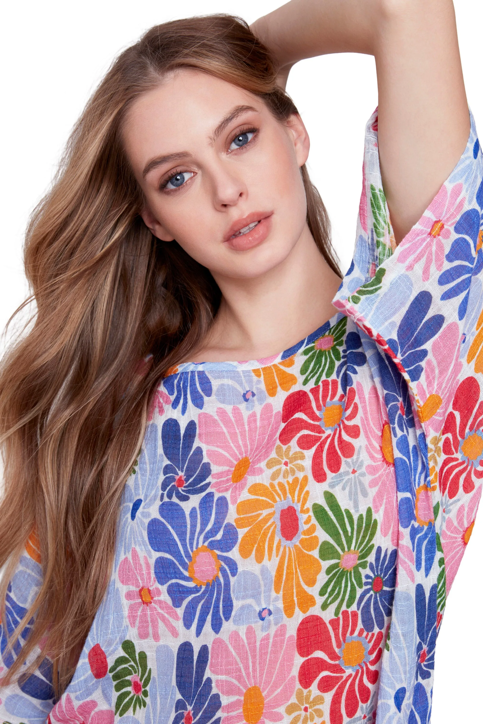 Groovy Blooms Tie Front Top