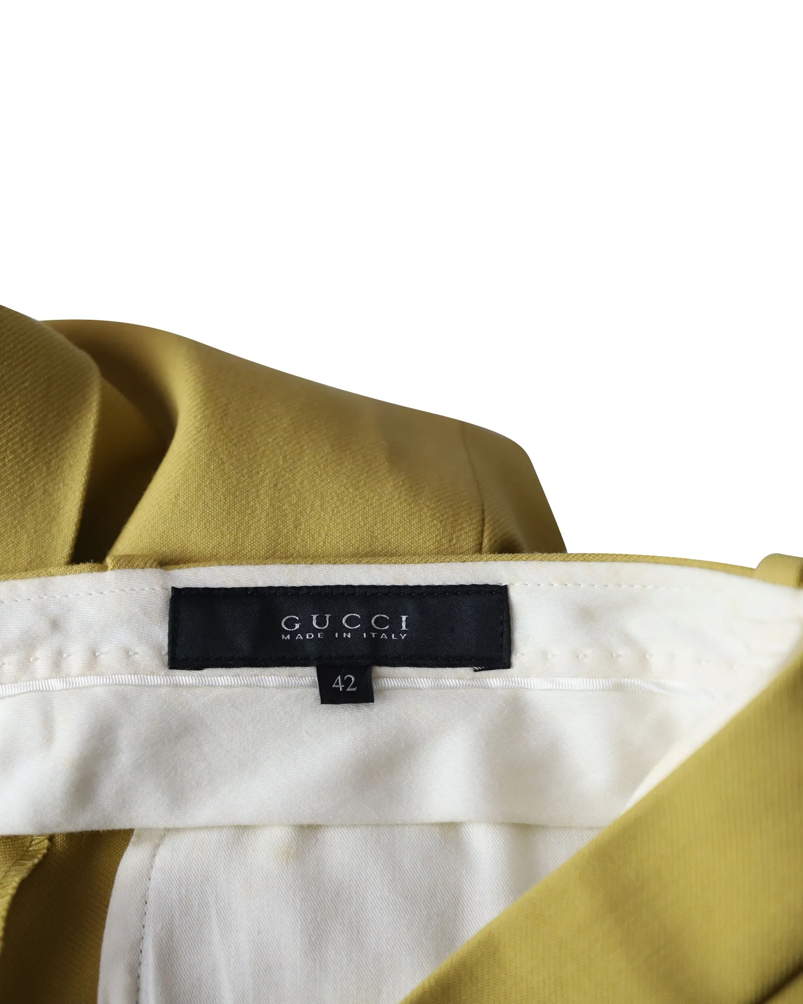 Gucci Straight Trousers in Mustard Yellow Wool