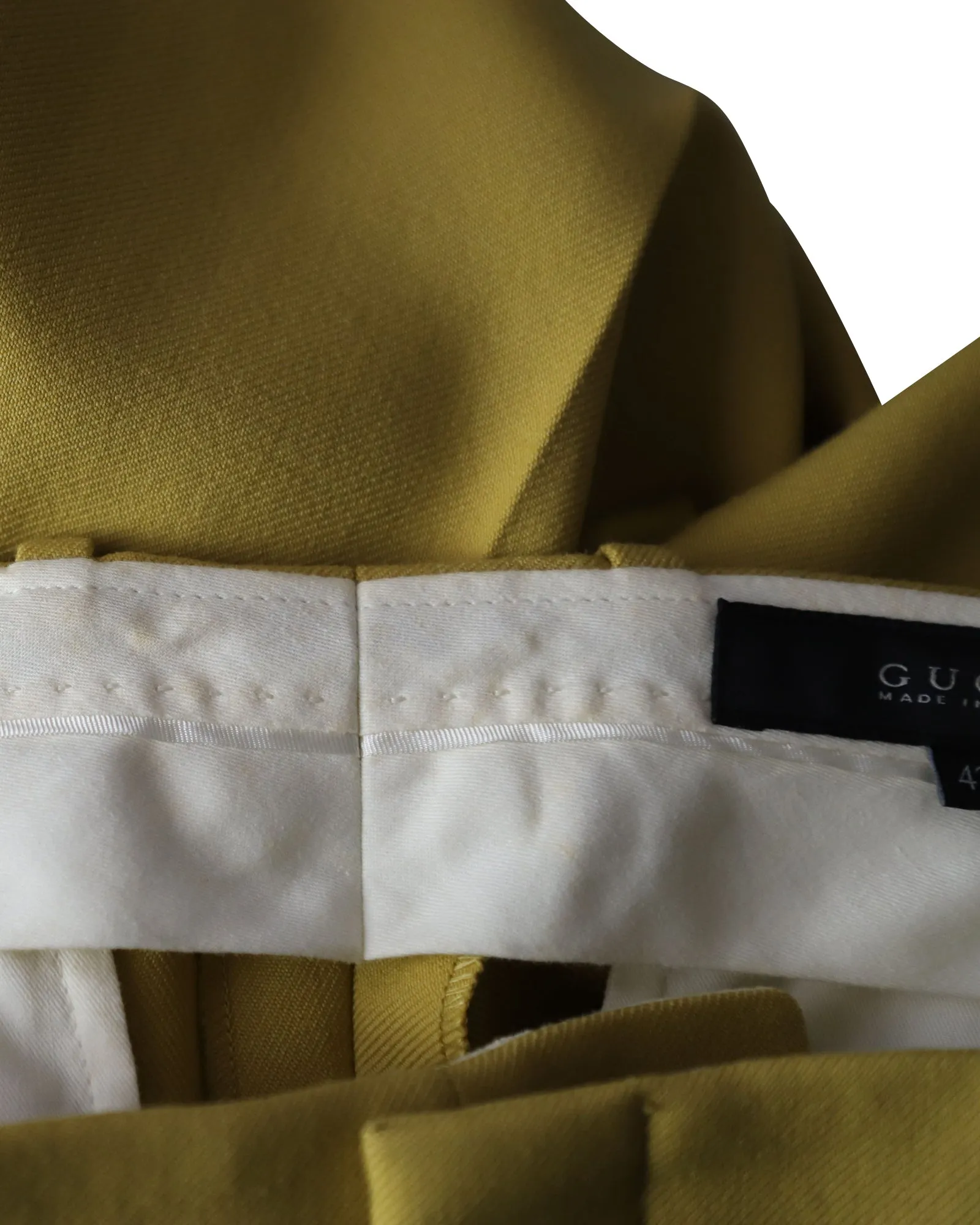 Gucci Straight Trousers in Mustard Yellow Wool