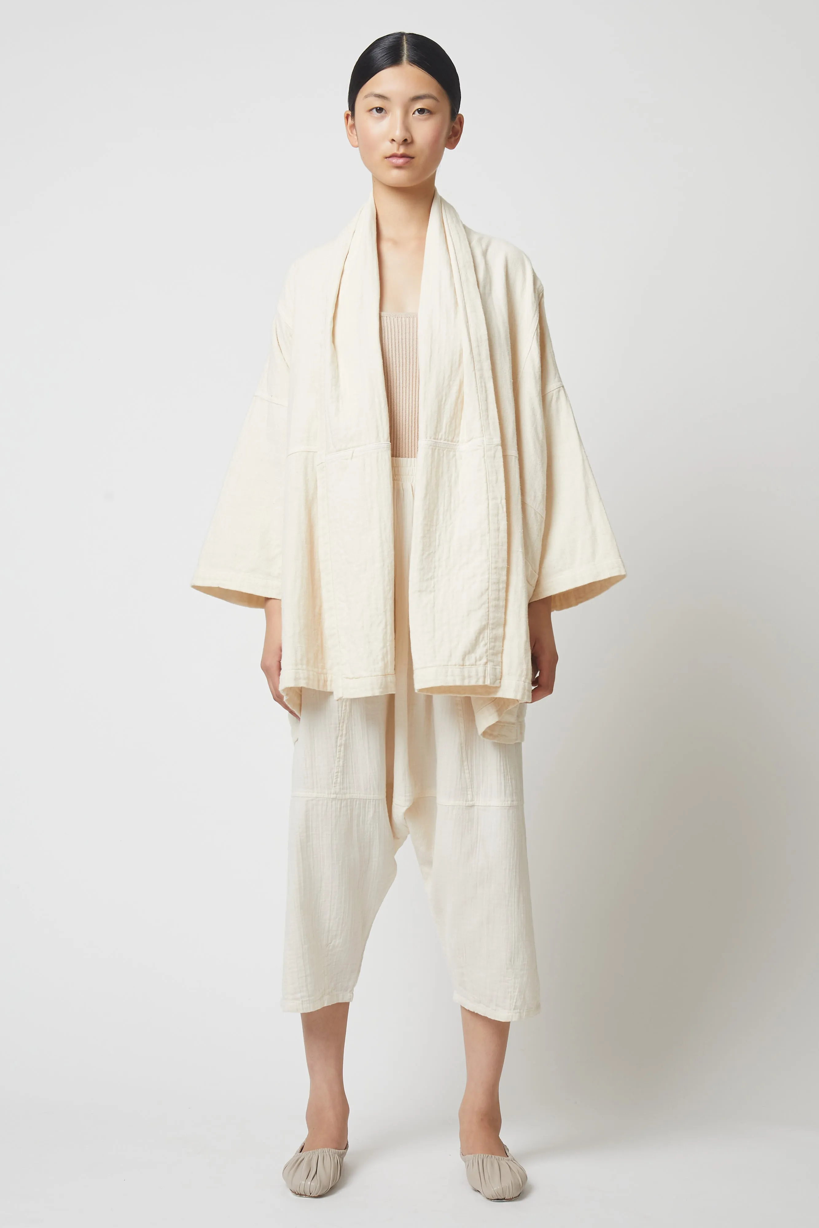 Haori Coat in Heavyweight Double Layered Cotton Gauze, Core Colors