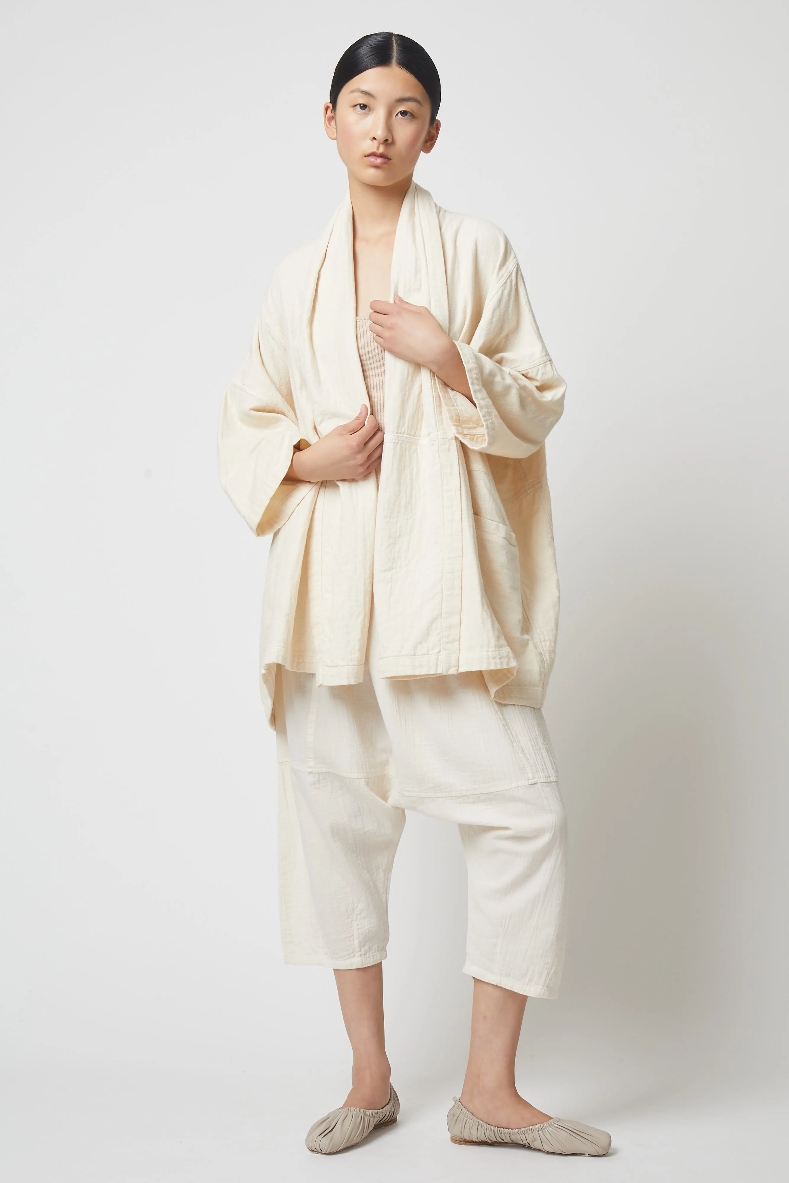 Haori Coat in Heavyweight Double Layered Cotton Gauze, Core Colors