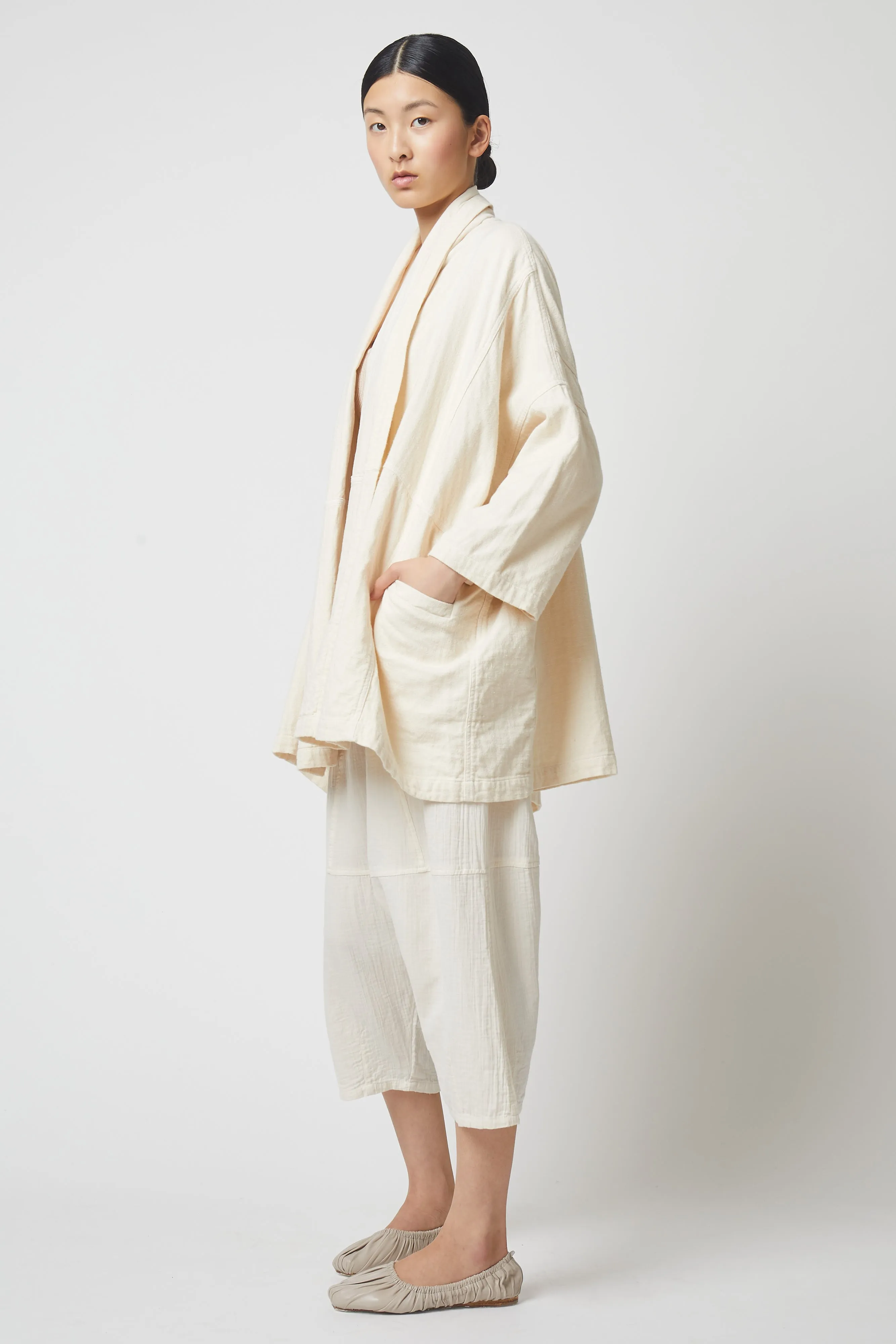 Haori Coat in Heavyweight Double Layered Cotton Gauze, Core Colors