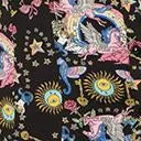 Hell Bunny Plus Size Black & Moondance Print Blouse