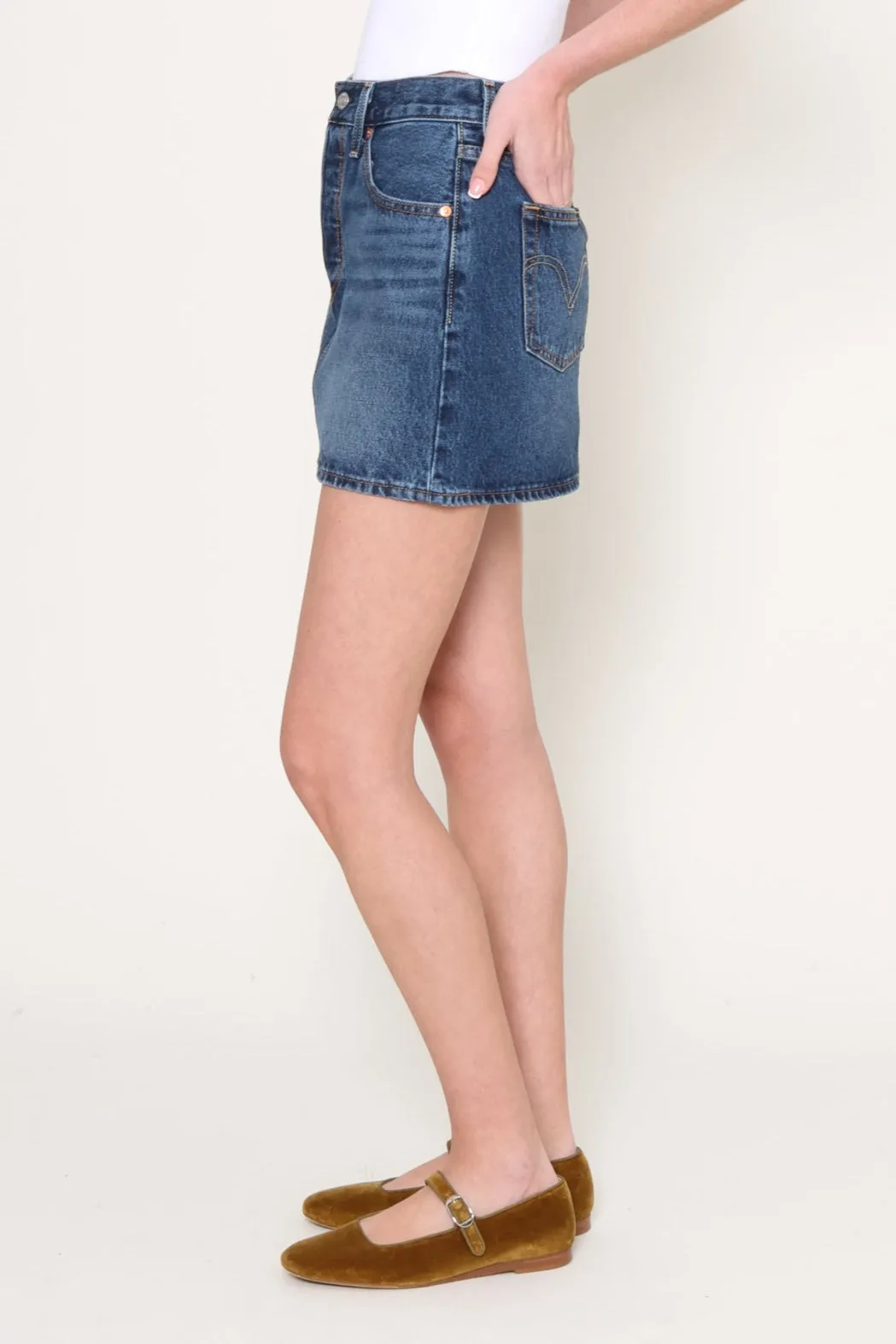 Icon Denim Mini Skirt Lost Peace Of Mind