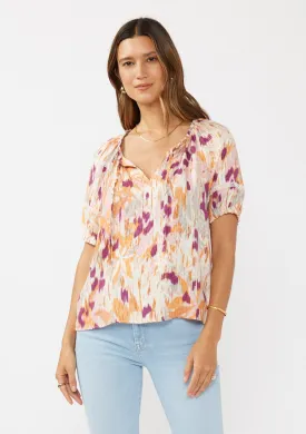 Lace-Trimmed V-Neck Top