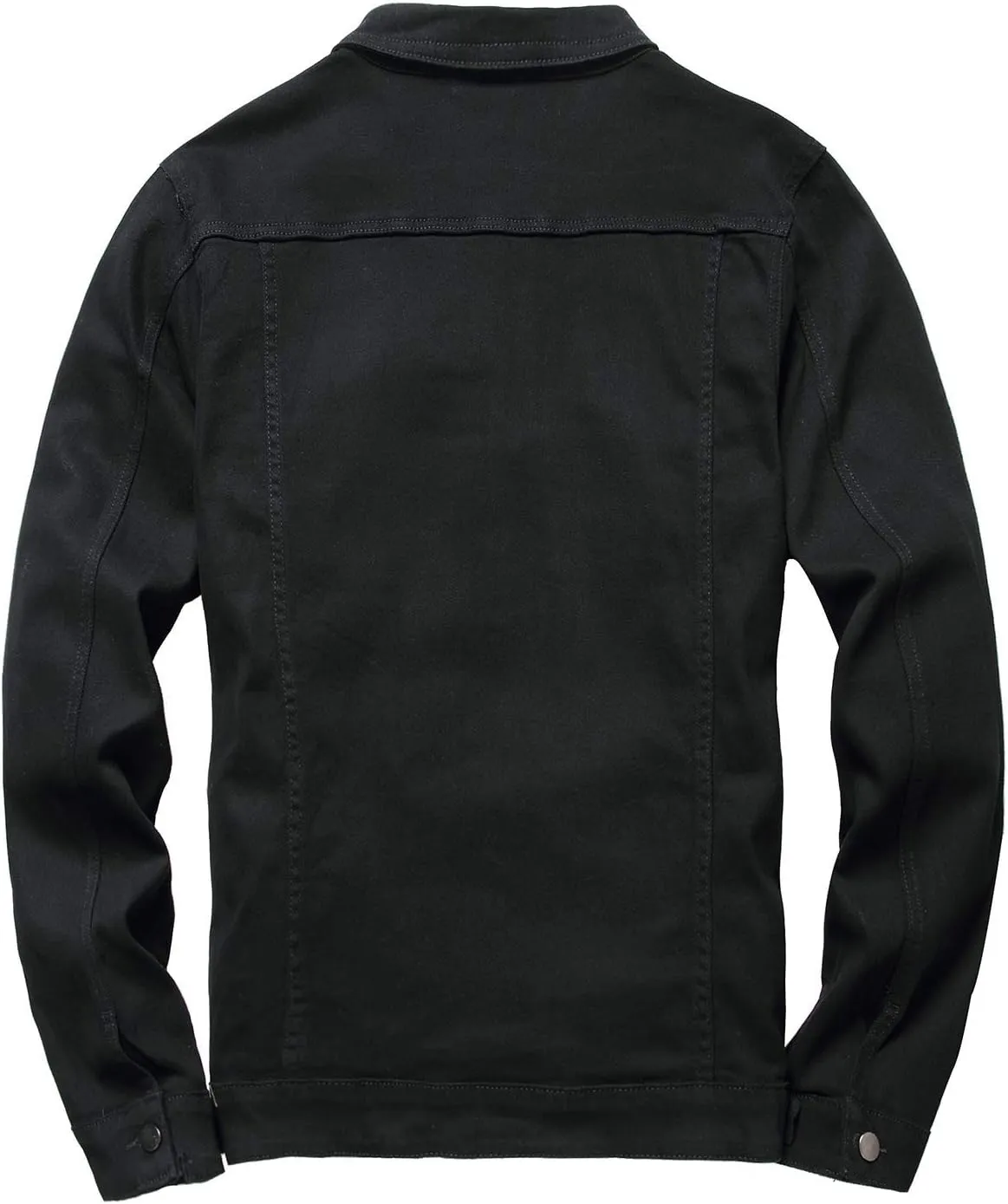 LAMKUKU Mens Denim Jacket Ripped Slim Jean Jacket Coat for Men