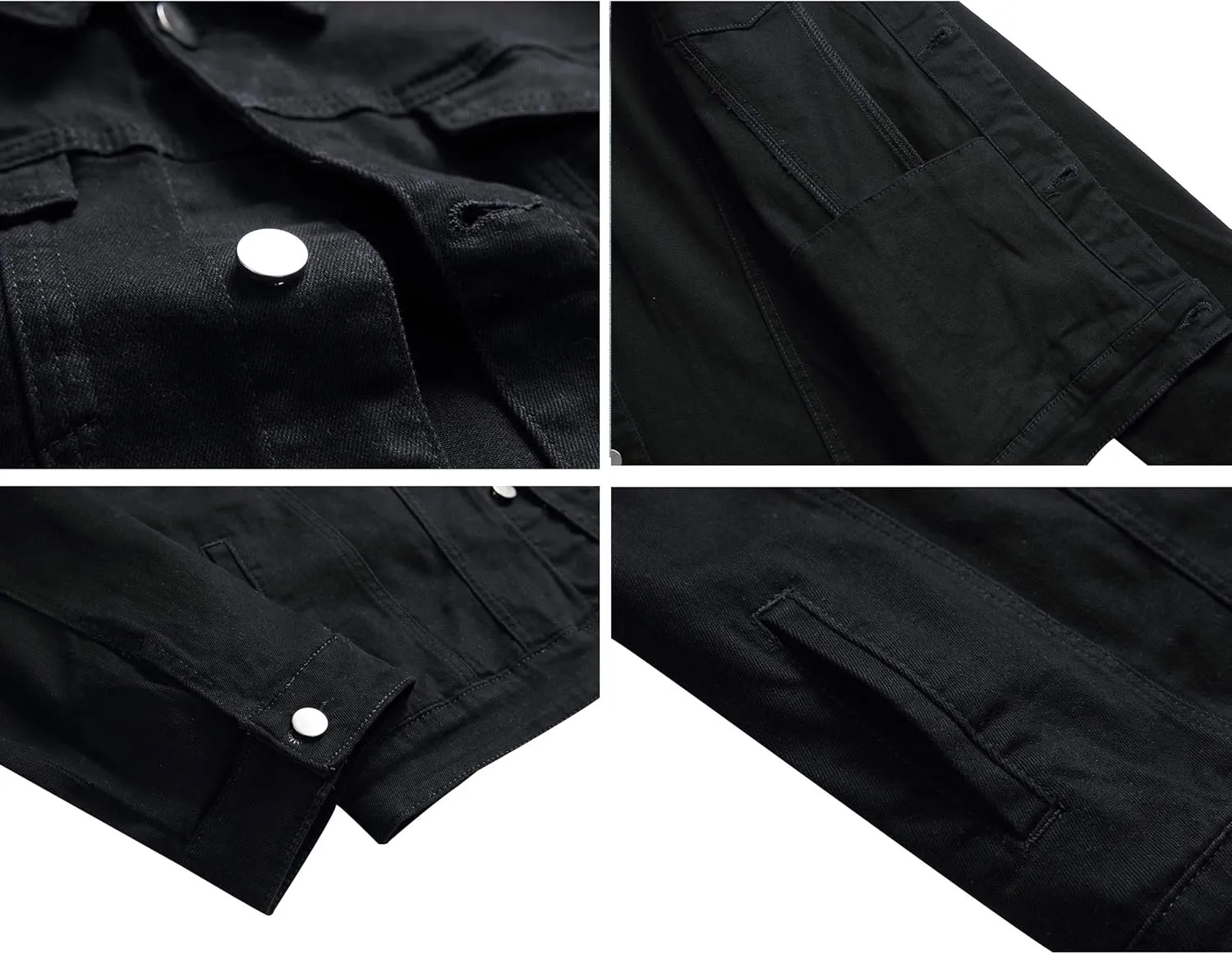 LAMKUKU Mens Denim Jacket Ripped Slim Jean Jacket Coat for Men