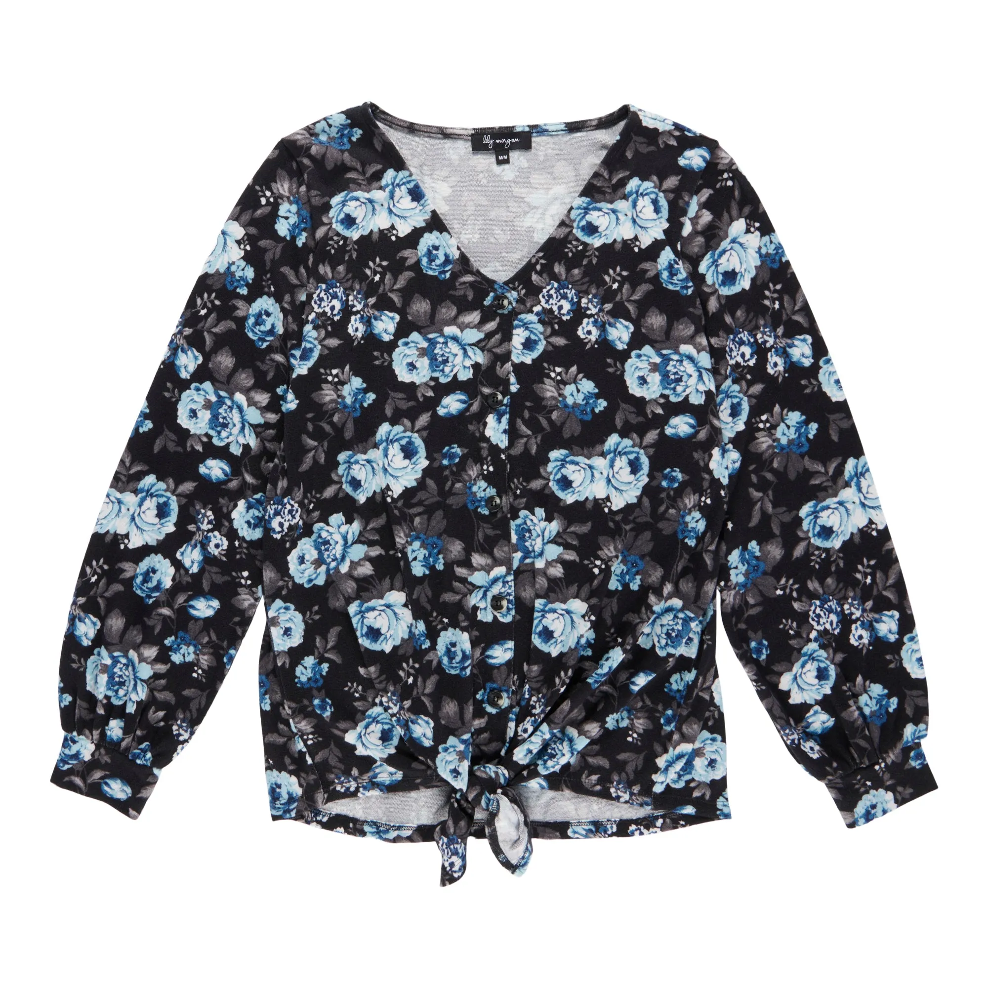 lily morgan Women's Casual V-Neck Tie-Front Blouse