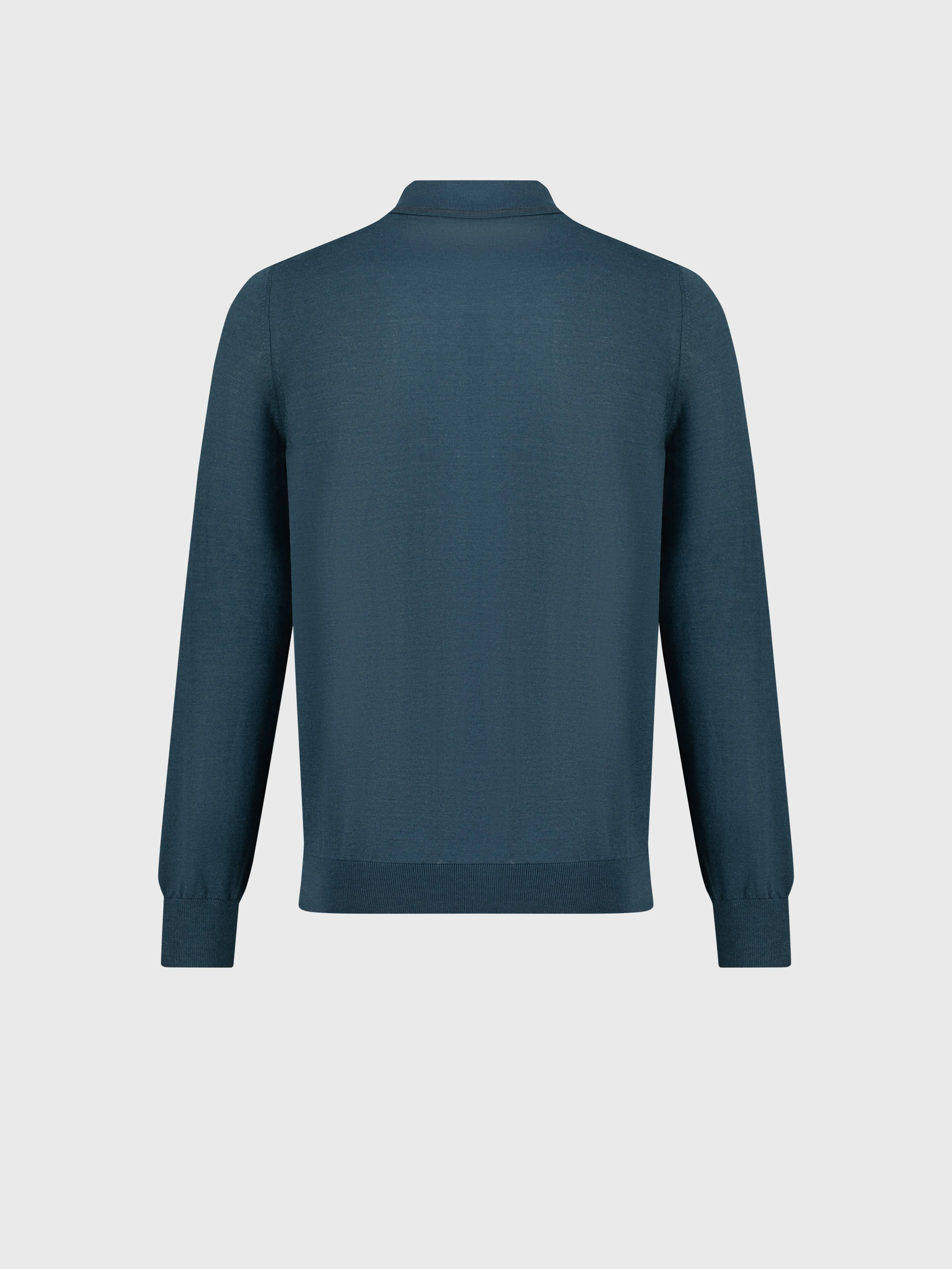 Long Sleeve Polo Shirt with Griffon Emblem Embroidery Dark Green